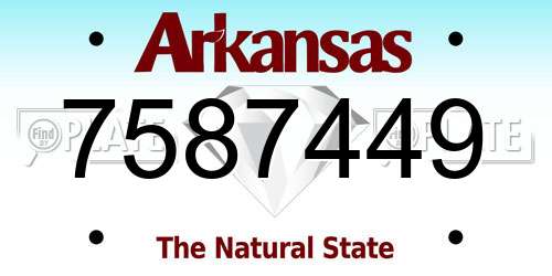 7587449 Arkansas License Plate
