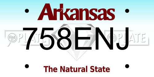 758ENJ Arkansas License Plate