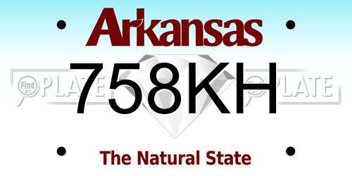 758KH Arkansas License Plate
