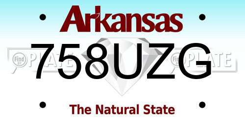 758UZG Arkansas License Plate