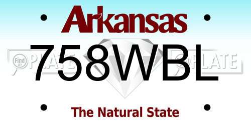 758WBL Arkansas License Plate