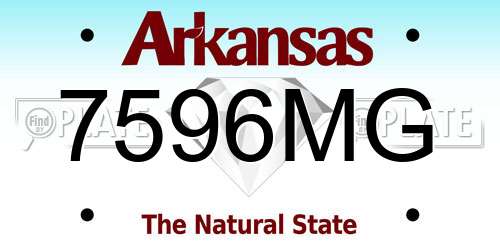 7596MG Arkansas License Plate