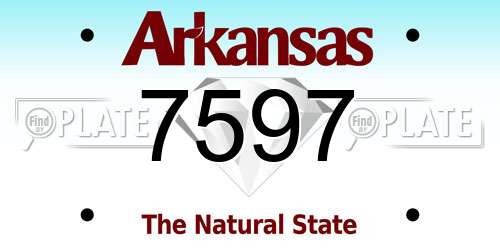 7597 Arkansas License Plate