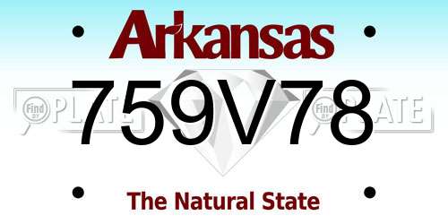 759V78 Arkansas License Plate