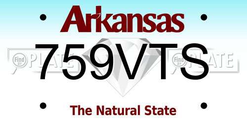 759VTS Arkansas License Plate