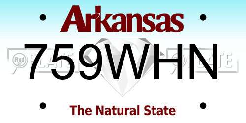 759WHN Arkansas License Plate