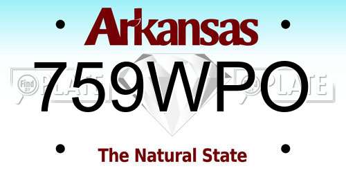 759WPO Arkansas License Plate
