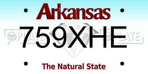 759XHE Arkansas License Plate
