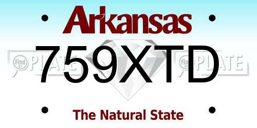 759XTD Arkansas License Plate