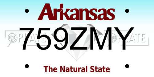 759ZMY Arkansas License Plate