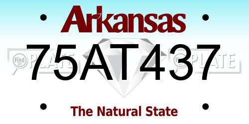 75AT437 Arkansas License Plate