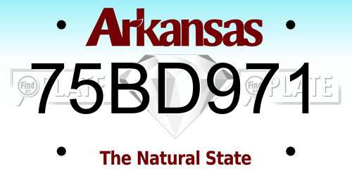 75BD971 Arkansas License Plate