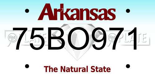 75BO971 Arkansas License Plate