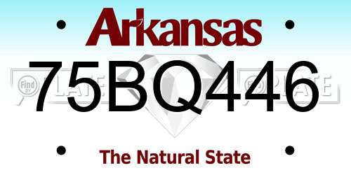 75BQ446 Arkansas License Plate