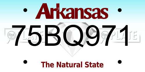 75BQ971 Arkansas License Plate