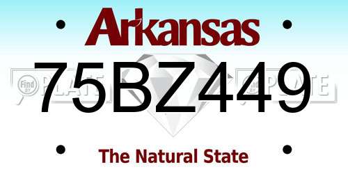 75BZ449 Arkansas License Plate