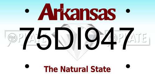 75DI947 Arkansas License Plate