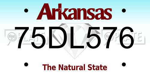 75DL576 Arkansas License Plate
