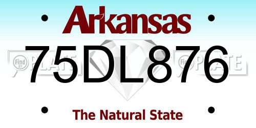 75DL876 Arkansas License Plate