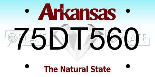 75DT560 Arkansas License Plate