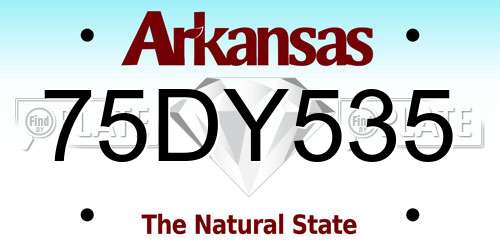 75DY535 Arkansas License Plate