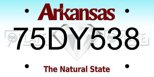 75DY538 Arkansas License Plate