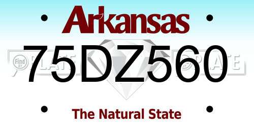75DZ560 Arkansas License Plate