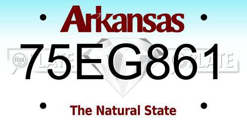 75EG861 Arkansas License Plate