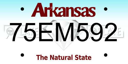 75EM592 Arkansas License Plate