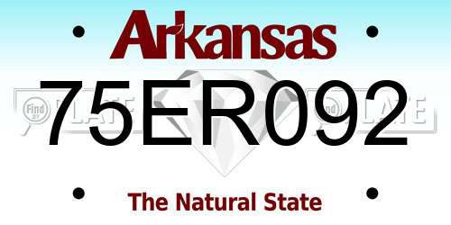 75ER092 Arkansas License Plate