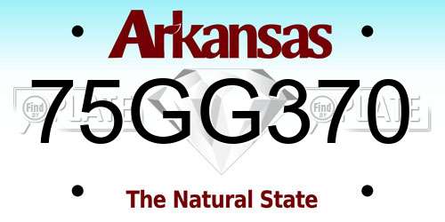 75GG370 Arkansas License Plate