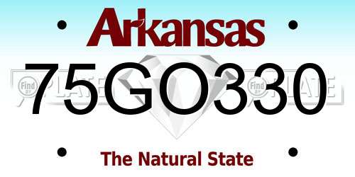 75GO330 Arkansas License Plate