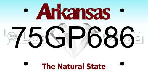 75GP686 Arkansas License Plate