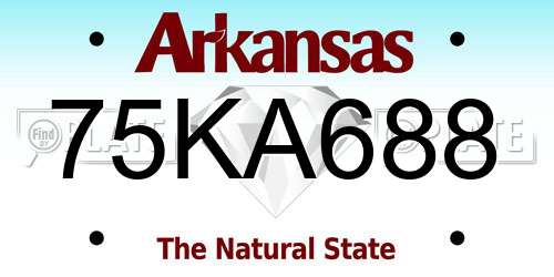 75KA688 Arkansas License Plate