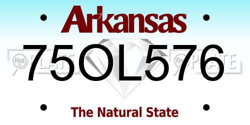 75OL576 Arkansas License Plate