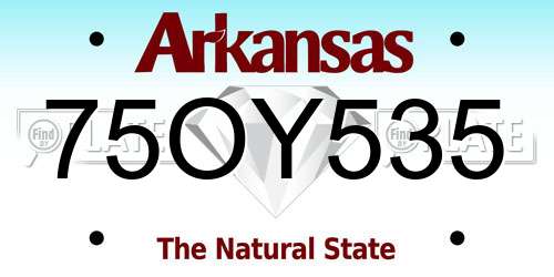 75OY535 Arkansas License Plate