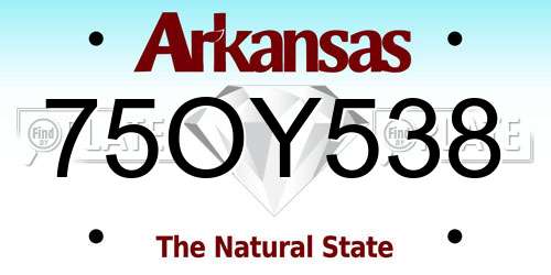 75OY538 Arkansas License Plate