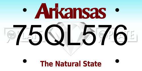 75QL576 Arkansas License Plate
