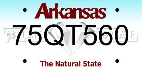 75QT560 Arkansas License Plate