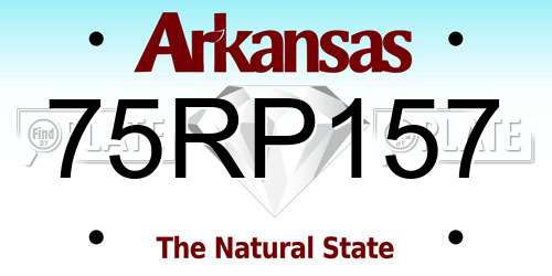 75RP157 Arkansas License Plate