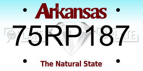 75RP187 Arkansas License Plate