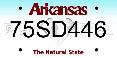 75SD446 Arkansas License Plate