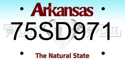 75SD971 Arkansas License Plate