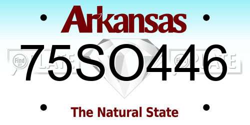 75SO446 Arkansas License Plate