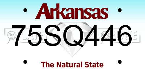 75SQ446 Arkansas License Plate
