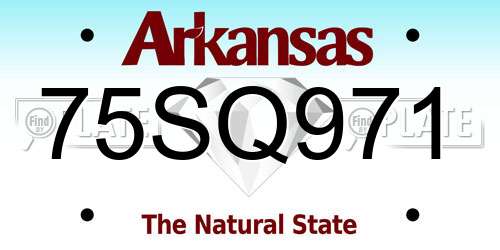 75SQ971 Arkansas License Plate