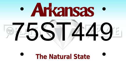 75ST449 Arkansas License Plate