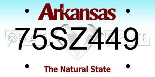 75SZ449 Arkansas License Plate