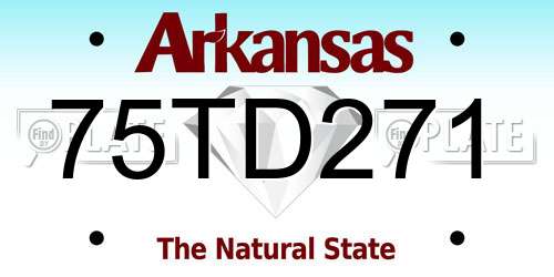 75TD271 Arkansas License Plate