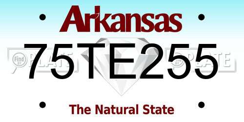 75TE255 Arkansas License Plate